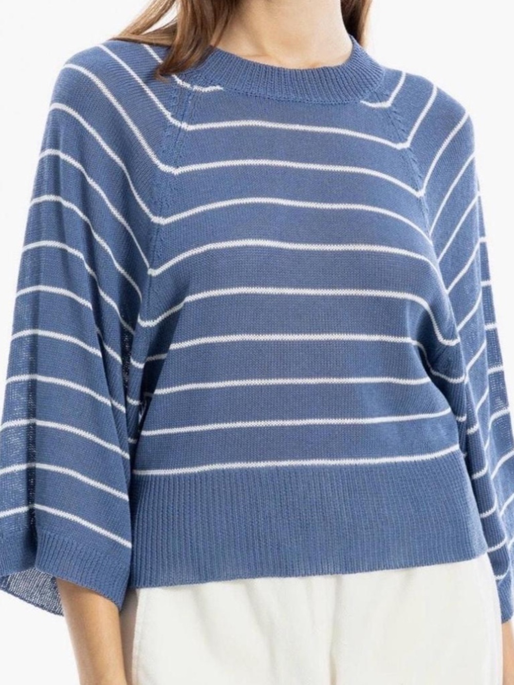 Max Studio Stripe Raglan Sleeve Sweater